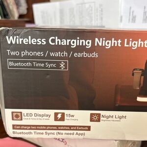 Sleek Black Wireless Charging Night Light